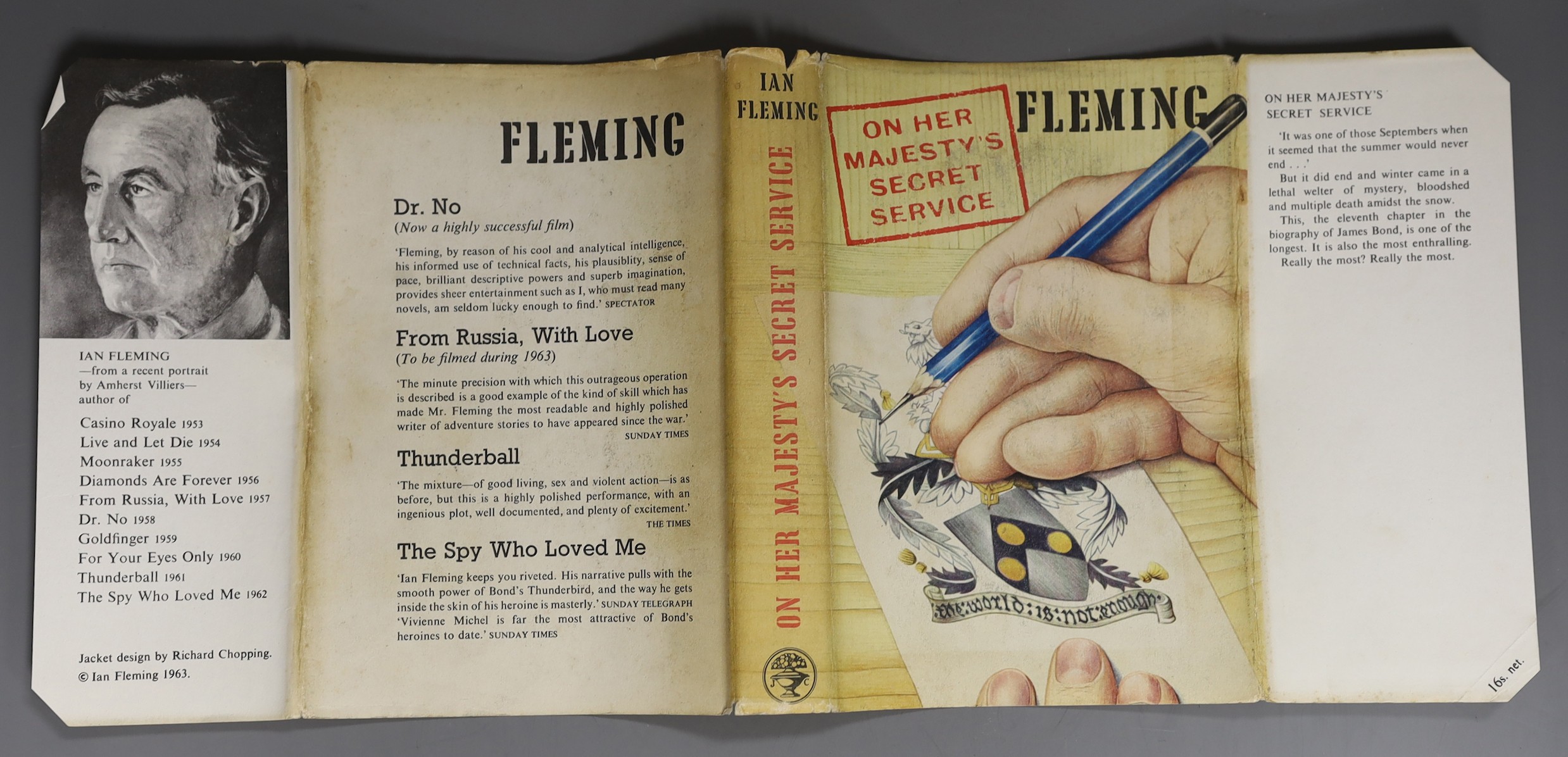 Fleming, Ian - You Only Live Twice, 1st edition, 8vo, cloth in unclipped d/j, Jonathan Cape, London, 1964